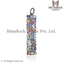 Diamond Silver Multi Stone Pendant