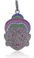 Gemstone Diamond Buddha Charm Pendant