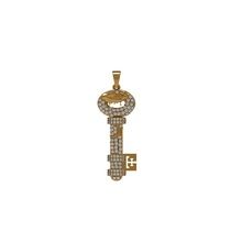 Gold Pave Diamond Key Pendant