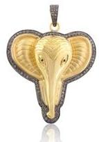 Gold Plated Silver Elephant Pendant