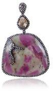 Multi Sapphire Gemstone Diamond Pendant