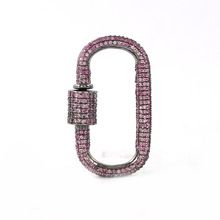 Silver Pink Sapphire Diamond Clasp