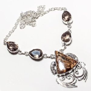 Bronzite Gemstone Silver Jewelry Necklace