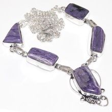 Silver Plated Charoite Necklace