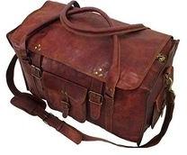 Leather Buckle Strap Duffle Bag