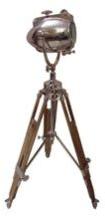 wooden Tripod floor lamp lights