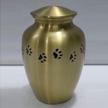 Paw Print Gold Brass Urn