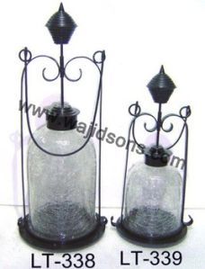 Pinnacle metal top Antique little house wood decorative garden lantern