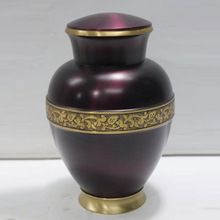 Purple Brass Floral Cremation Urn