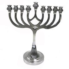 Silver judaica candle Menorah