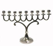 Sterling Silver Round Hanukkah Menorah