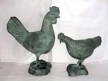 Aluminum Metal Bird Hen figurines
