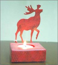 Christmas metal reindeer tea light candle holder