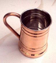 COPPER HANDLE NICKLE LINED MUG