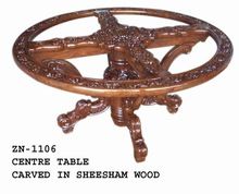 Hand made finely wood carved round table