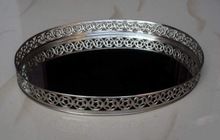 silver plated iron service tray