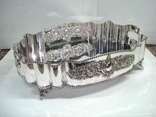 silver plated oval serving tray
