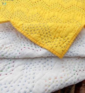 chevron pattern zigzag cotton kantha quilt