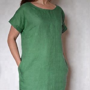pockets Linen tunic Dress