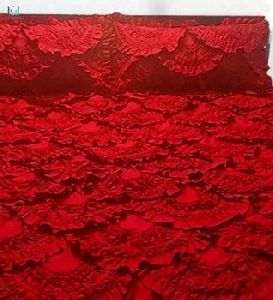 scarlet red king size ruffled quilted bedspread