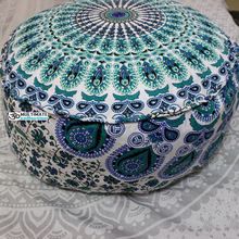 Hippie Peacock Mandala Pouf