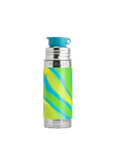 Pura Kiki 9oz / 260 Ml Aqua Swirl Sleeve Vacuum Insulated Stainless Steel Sports Bottle