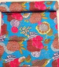 Cotton kantha bedspread quilt