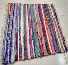 Hand woven cotton floor mat
