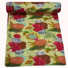 Traditional flower print KANTHA WORK BEDSPREADS