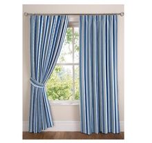 Blue Base Cotton Curtain