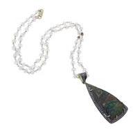 Ammolite and Moonstone Pendant Necklace