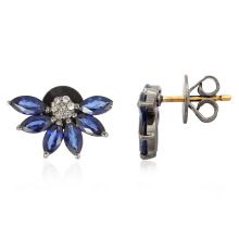 Blue Sapphire Stud Earrings