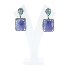 Emerald Blue Sapphire Earrings