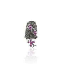 Pave Diamond Ruby Gemstone Nail Ring