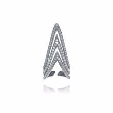 Pave Diamond Silver Nail Ring