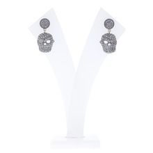 Pave Diamond Skull Earrings