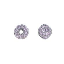 Pink Sapphire Silver Ball Beads