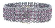 Ruby Gemstone Pave Diamond Bangle