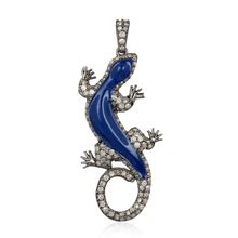 Silver Lizard Diamond Pendant