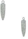 Sterling Silver Pave Diamond Bullet Shape Charm Pendant