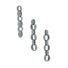 Sterling Silver Pave Diamond Link Chain Bracelets