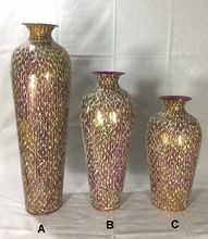 Metal Flower Vase With Mosaic Finished