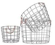 Silver Finish Metal Wire Round Nesting Baskets