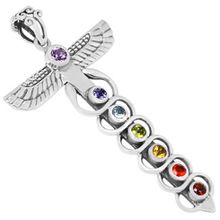 Chakra Stones Machetes Cross Charm Pendant