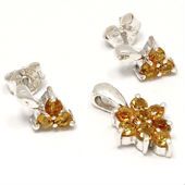 Citrine silver jewelry set