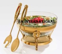 golden glass serving dish