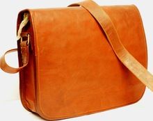 Hand made real leather cross body shoulder unisex messenger bag