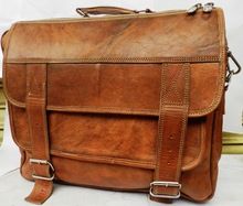 Men's Small Vintage Khaki Canvas leather Messenger Bag