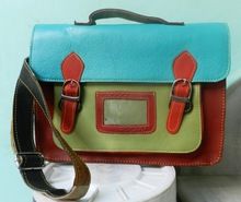 recycle Leather multi colors messenger unisex shoulder bag