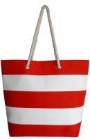 Red White Cotton Tote Bag